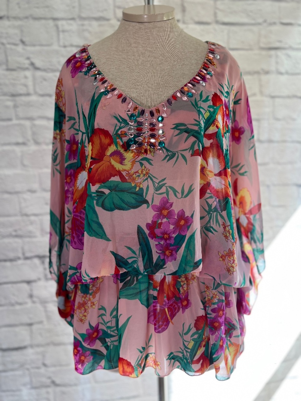 Victoria’s Secret Floral Jeweled Swimsuit Coverup M/L